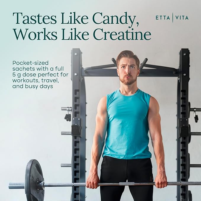 Sugar-Free Creatine Monohydrate Gummies (5g Per Packet) - Potent Creatine Gummies for Men & Women, Supplement for Muscle Support, Cognitive Function - Non-GMO, Gluten-Free, Mucuna Pruriens