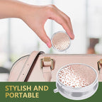 Nipichsha Pill Box, Small Pill Case for Purse & Pocket, Cute Travel Medicine Organizer, Portable Medicine Container Holder to Hold Vitamins, Medication, Fish Oil & Supplement, Rose Gold Leopard Print