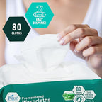 MED PRIDE Extra Soft XL Premoistened Disposable Adult Washcloths 8” X 12” Bath Wipes for Sensitive Skin with Aloe Vera, Case of 480 (80ct, Pack of 6)