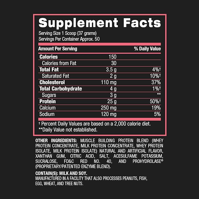 BPI Sports Whey HD Ultra Premium Protein Powder Isolate | Workout Whey Protein Powder for Men & Women for Muscle Gain | Milk Protein Concentrates | Strawberry Cake, 4.07 Pound