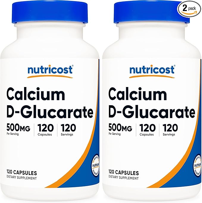 Nutricost Calcium D-Glucarate 500mg, 120 Capsules - Gluten Free, Non-GMO, Vegetarian Friendly (Pack of 2)