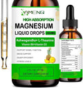 Liquid Magnesium Supplement, Organic 5-in-1 Magnesium Complex Drops 丨 Glycinate, Taurate, Oxide, Malate, Citrate w/L-Theanine, Ashwagandha for Cortisol, Sleep*, Stress, Muscle,