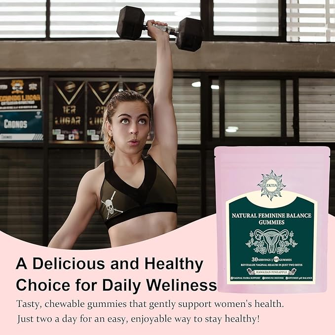 Premium Feminine Balance Gummies - Vaginal Probiotics for Women’s Health & Wellness - Immune Support PH Balance - Vegan, Gluten-Free - Hawaiian Pineapple - 60 Gummies - 30 Servings
