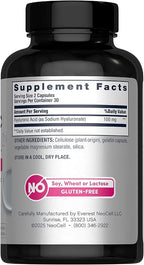 NeoCell Hyaluronic Acid Capsules | 60 Pills | 100mg | Advanced Formula Supplement | Skin Hydration & Suppleness