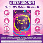 Beef Organ Supplement for Women, Natural Grass Fed Beef Liver Capsules,Supports Feminine Hormone Balance, Menstruation, Immunity, Skin, Collagen, B12, Energy & Wellness - 60 (1)