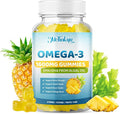 Vegan Omega-3 Gummies 1600mg EPA & DHA from Algal Oil, Fish Oil Alternative for Adults & Kids, Omega 3 Supplement with Vitamin D3 K2 for Brain, Eye & Immune Health Sugar Free Pineapple, 60 Count