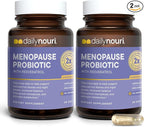 Daily Nouri Menopause Probiotics for Women | Hormonal Balance, Hot Flashes, Night Sweats & Gut Health | 3 Clinically Studied Strains + Resveratrol & Omega | 60-Day Supply