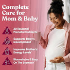 Eu Natural Glow Prenatal Vitamins for Women - 20-in-1 Prenatal Multivitamin with Folate & Vegan DHA - Supports Healthy Pregnancy, Fetal Development & Mom’s Comfort - 60 Vegetarian Capsules