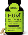 HUM Flatter Me Digestive Enzymes Plus Prebiotics & Probiotics, Digestive Health Bloating Supplement for Women & Men, Fast Acting Anti Bloat Pills Multi Enzyme for Debloating, Vegan, 60 Capsules