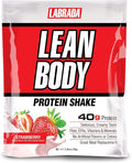 Lean Body All-in-One Strawberry Meal Replacement Shake. 40g Protein Whey Blend, 8g Healthy Fats & Fiber, 22 Vitamins and Minerals, No Artificial Color, Gluten Free, (80 MRP Packets)