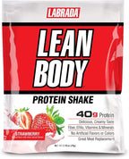 Lean Body All-in-One Strawberry Meal Replacement Shake. 40g Protein Whey Blend, 8g Healthy Fats & Fiber, 22 Vitamins and Minerals, No Artificial Color, Gluten Free, (80 MRP Packets)