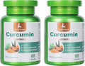 JulyDeer Curcumin Turmeric Complex 2 Bottles with Celery Seed, Sour Cherry, Frankincense Extract, Glucosamine, 95% Curcuminoids for Joint Health, Antioxidant, Immunity Support - 120 Capsules