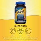 Nature's Way Alive! Men’s 50+ Premium Gummy Multivitamin, Supports Healthy Heart, Brain & Muscle Function*, B-Vitamins, Vegetarian, Grape, Orange and Cherry Flavored, 75 Gummies, (Pack of 2)