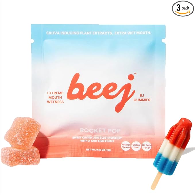 BEEJ Gummies for Couples - Natural Intimacy Gummy Candy - Romantic Gift for Birthday, Honeymoon, Anniversary, Valentines Day - No Artificial Flavors - Made in USA - 3 Pack, Rocket Pop