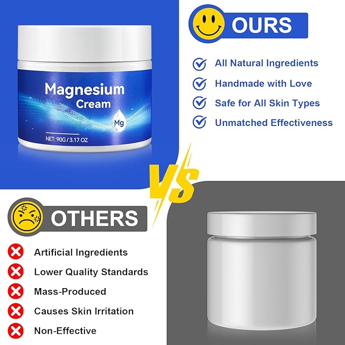 ReliCo Magnesium Cream - 2pcs Pure Magnesium Oil with Vitamin E, Magnesium Lotion for Men Women