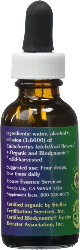 Flower Essence Services Dropper Herbal Supplements, Mariposa Lily, 1 Ounce