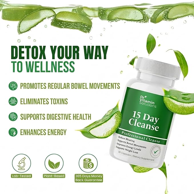 15 Day Gut Cleanse Detox for Women w/ GLP-1 Support - Natural Colon & Detox Cleanse for Weight Loss - Bloating & Constipation Relief - Flushes Toxins & Supports Immunity - 60 Ct.
