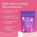 Plant People WonderBeauty Hair, Skin & Nails Rejuvenation Gummies with Tremella Mushroom, Collagen Peptides, Keratin, & Biotin – Watermelon Flavor, 10 Gummies