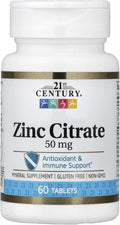 21st Century Healthcare Zinc Citrate Tablets 50mg, 60 Count