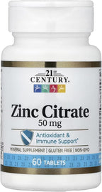 21st Century Healthcare Zinc Citrate Tablets 50mg, 60 Count