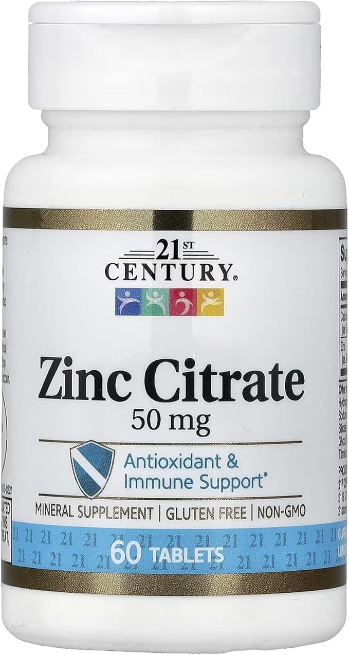 21st Century Healthcare Zinc Citrate Tablets 50mg, 60 Count