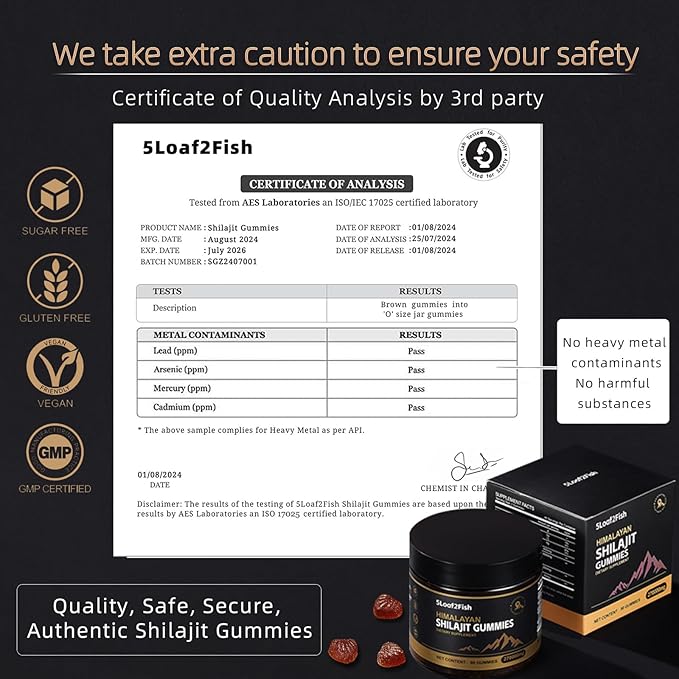 Organic Shilajit Gummies, Pure Himalayan Shilajit Gummies For Men Supplement, Gold Women，Natural 85+ Trace Minerals, Ashwagandha, Black Seed Oil Extract, 90 Gummies