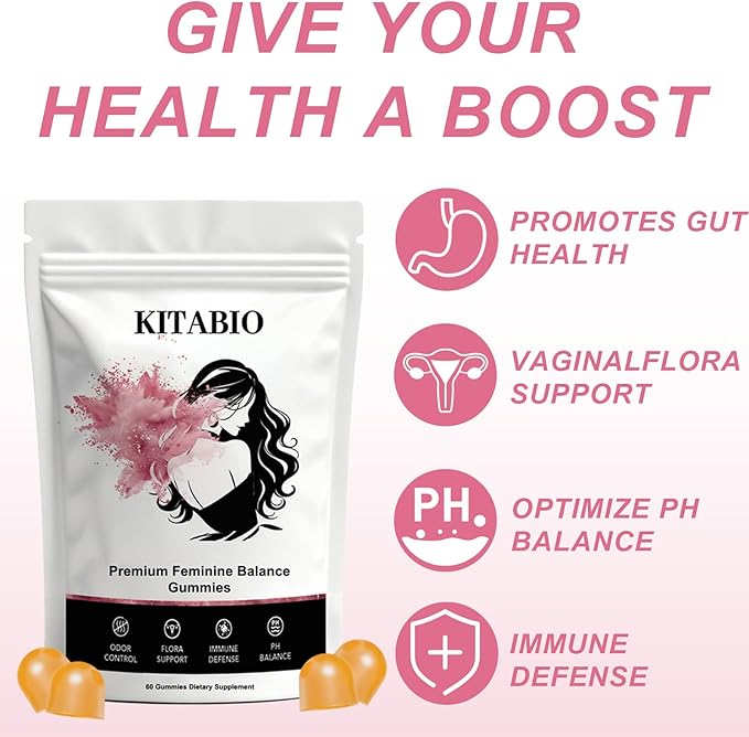 Feminine Balance Gummies - Women’s Premium Gummies | Hawaiian Pineapple - pH Balance | Low Sugar - Gluten-Free (60 Vegan)