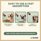 Kivori Yeast Infection Drops for Dogs - Natural Herbal Yeast Drops for Dog Ear, Paw & Skin Itch Relief - All Breeds Anti-Yeast Supplement - 2 fl oz (60ml)