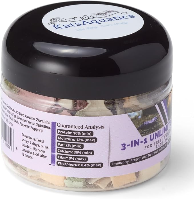 Unlimited Edition Calcium - 3 Flavors in 1 Jar, for Strong Shells, Healthy Molts, 100% Natural, Does Not Dissolve in Water, Fast Sinking for Shrimp, Snails & More! Biologist Made in USA