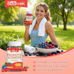 Probiotic Gummies 10 Billion CFU, Bacillus Coagulans for Digestive & Immune Support, Vegan, Non-GMO, Strawberry & Mixed Berry Flavor, 60 Count(Pack of 2)