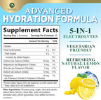 Hydration Electrolyte Gummies - Daily Liquid Replenisher Gummy - Electrolyte Multiplier with Minerals, Potassium & Real Salt - Vegan, Non-GMO - Tasty Lemon Flavor Hydration Electrolytes - 60 Gummies