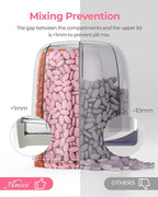 AMOOS Large Pill Dispenser with 6 Compartments, Anti-Mix Pill Bottle Organizer with Wide Opening & Easy Retrieval, Vitamin Organizer for Travel, BPA-Free Pill Box with a Strap, White