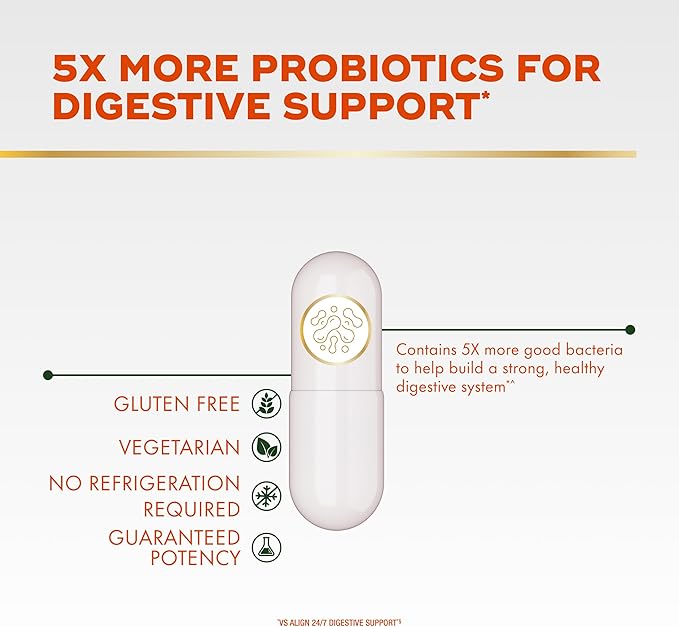 Align Probiotic, Extra Strength, Probiotics for Women and Men, Probiotics for Men, Probiotic Capsules have 5X CFUs, 42 Capsules
