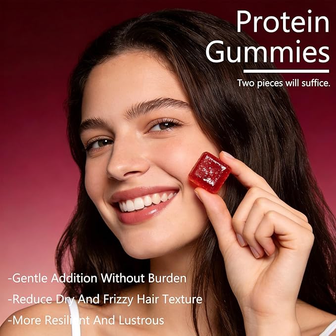 Protein Gummies for Women & Men, 20g Protein per Serving, Zero Sugar, Vegan, Supports Hair Skin Nails Health with Collagen, Energy Boosting Supplement, Mixed Berries Flavor, 60 Gummies (1) (1)