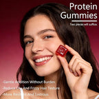 Protein Gummies for Women & Men, 20g Protein per Serving, Zero Sugar, Vegan, Supports Hair Skin Nails Health with Collagen, Energy Boosting Supplement, Mixed Berries Flavor, 60 Gummies (1) (1)