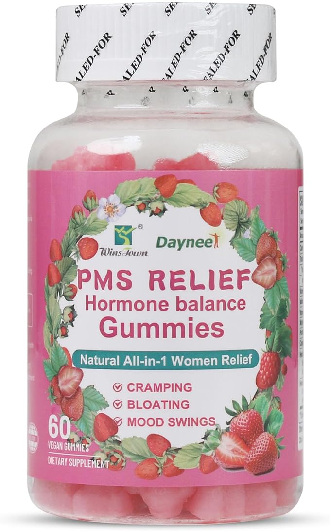PMS Relief Hormone Balance Gummies, Menstrual Cramp Relief & Menopausal Support, 60 Count
