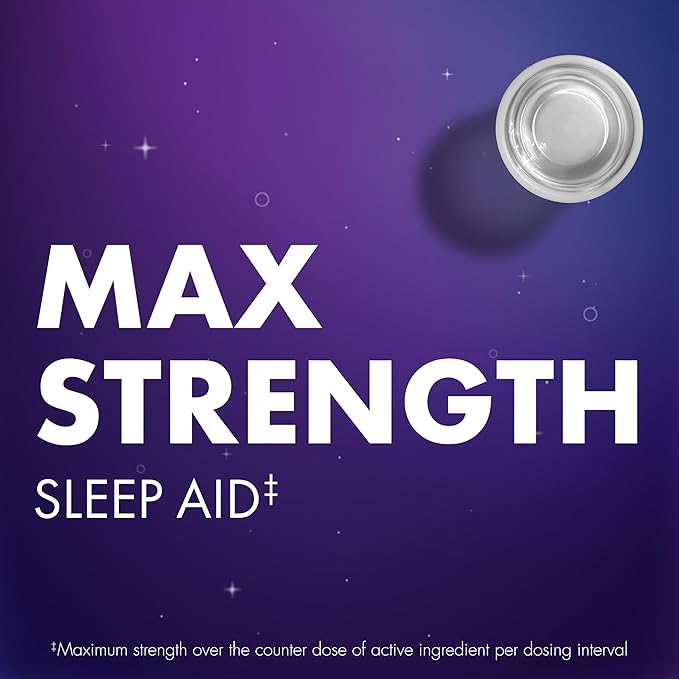 ZzzQuil Liquid Sleep Aid, Diphenhydramine 50mg HCI, Free & Clear, Free of Alcohol and Artificial Dyes, Nighttime Sleep Aid Liquid, Non-Habit Forming, Strawberry Flavored, 2 Pack, 24 FL OZ