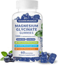 Magnesium Glycinate Gummies 1000mg - Sugar Free Magnesium Potassium Supplement for Relaxation, Calm, Stress Relief, and Sleep Support for Adults & Kids - 60 Blueberry Gummies