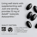 Sports Research® Triple Strength Astaxanthin 12mg w/Organic Coconut Oil - Antioxidant Supplement for Skin & Eye Health Support* - Soy Free · Non-GMO · Gluten Free - 60 Softgels
