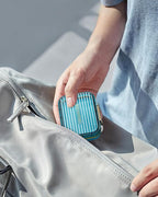 Small Pill Box, Travel Pill Case, Acedada Daily Pill Container for Purse Pocket, Moistureproof 7 Compartments Pill Holder, Stylish Portable Medicine Vitamin Organizer for Supplements Fish Oils, Blue