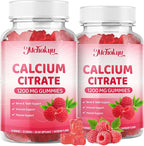 Calcium Citrate Gummies 1200mg Chewable Calcium Supplement for Women & Men, Supports Bone, Muscle & Immune Health, Sugar-Free, Non-GMO, Gluten-Free, Natural Raspberry Flavor, 60 Count