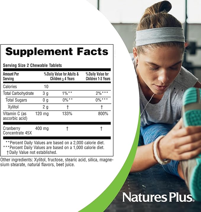 NaturesPlus Ultra Chewable Cranberry - 180 Love-Berries - Supports a Healthy Urinary Tract & Overall Well-Being - Non-GMO, Vegetarian, Gluten Free - 90 Total Servings