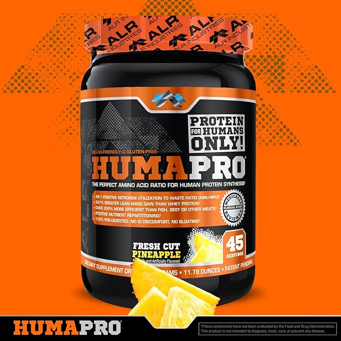 HumaPro Essential Amino Acid Formula | EAA Protein Supplement | Supports Muscle Recovery & Performance | Vegan, Gluten Free | | 45 Servings (Fresh Cut Pineapple)