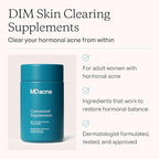 MDacne DIM Skin Clearing Supplements (30 Vegan Capsules) - for Acne Treatment, Estrogen Balance, Hormone Menopause Relief & Bodybuilding, Cruciferous Extract & Bioperine (30 Count (Pack of 1))