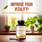 Coenzyme Q10 200mg CoQ10 Supplement -Once Daily CoQ10 200mg Powder Capsules for Heart Health, Antioxidant & Energy Support -Non-GMO, Quick Absorption Ubiquinone Q10 Coenzyme (Single)