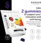 Barker Wellness Magnesium Relax Gummies | Advanced Stress & Muscle Tension Relief | Promotes Calm & Relaxation with Reishi Mushroom & Chamomile | Vegan, Sugar-Free, Tropical Mango | 60 Gummies