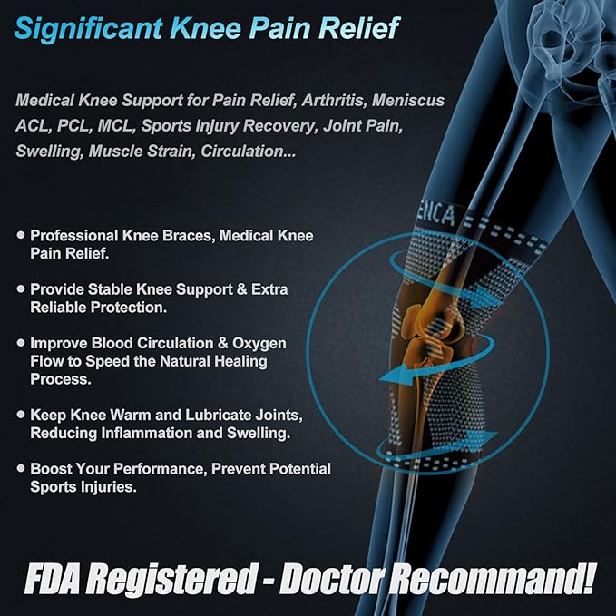 NEENCA Professional Knee Brace for Pain Relief, Medical Knee Support with Patella Pad & Side Stabilizers, Compression Knee Sleeve for Meniscus Tear, ACL, Joint Pain, Runner, Workout (Emerald, Large)