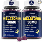 Melatonin Gummies 30mg for Adults: Maximum Strength Melatonin Supplement with L-Theanine, Ashwagandha, MSM, Vitamin D3 & Zinc - Non-Habit Forming, Natural Mixed Berry Flavor 60 Count (Pack of 2)