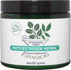 Vitanica Phytoestrogen Herbal Non-GMO PMS, Menopause Relief Supplement for Women, Hormone Balance, Night Sweats & Hot Flash Relief, Soy Isoflavones, Vegan, Powder 8 Oz (Phytoestrogen Herbal Pro Logo)