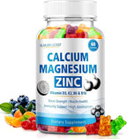 Calcium Citrate Magnesium Zinc Gummies, Calcium 1200 mg with Vitamin D3, B6, K2,B12 for Bone, Muscle, Immune Ultimate Absorption Calcium Supplement for Women and Men 60 Counts